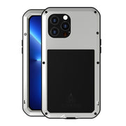 For iPhone 13 Pro Max LOVE MEI Metal Shockproof Life Water-resistant Dustproof Protective Phone Case (Silver)