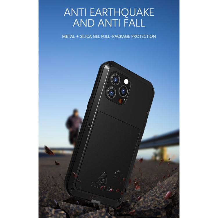 For iPhone 13 Pro Max LOVE MEI Metal Shockproof Life Water-resistant Dustproof Protective Phone Case (Red)