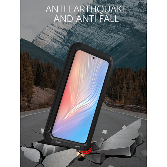 For Huawei P50 Pro LOVE MEI Metal Shockproof Water-resistant Dustproof Protective Phone Case without Glass(Silver)