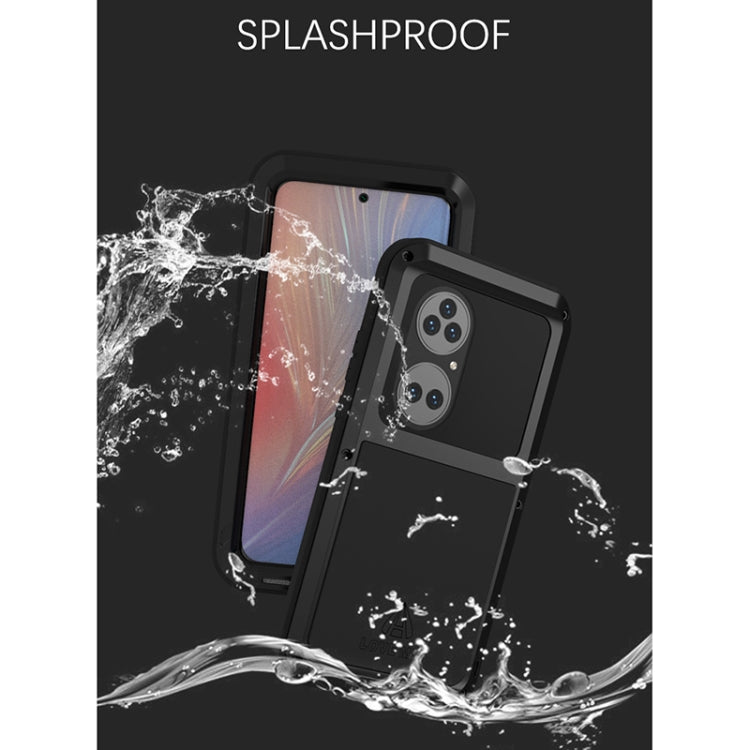 For Huawei P50 Pro LOVE MEI Metal Shockproof Water-resistant Dustproof Protective Phone Case without Glass(White)
