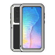For Huawei P50 LOVE MEI Metal Shockproof Water-resistant Dustproof Protective Phone Case with Glass(Silver)