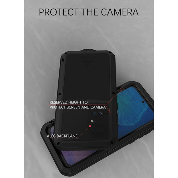 For Huawei P50 LOVE MEI Metal Shockproof Water-resistant Dustproof Protective Phone Case with Glass(Yellow)