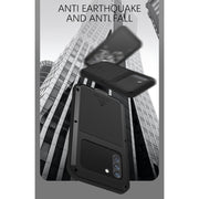 For Samsung Galaxy S21 FE LOVE MEI Metal Shockproof Water-resistant Dustproof Protective Phone Case with Glass(Silver)