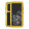For Samsung Galaxy S21 FE LOVE MEI Metal Shockproof Waterproof Dustproof Protective Phone Case with Glass(Yellow) - free shipping - PMC TechLife - Order now!