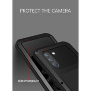 For Samsung Galaxy S21 FE LOVE MEI Metal Shockproof Water-resistant Dustproof Protective Phone Case with Glass(Yellow)
