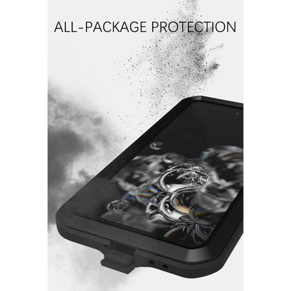 For Samsung Galaxy S21 FE LOVE MEI Metal Shockproof Water-resistant Dustproof Protective Phone Case with Glass(Yellow)