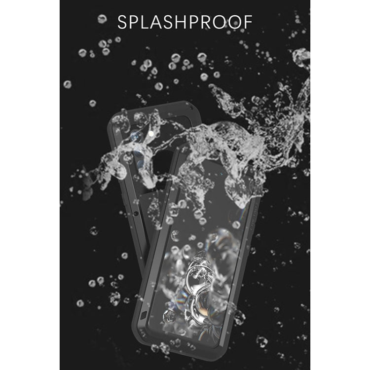 For Samsung Galaxy S21 FE LOVE MEI Metal Shockproof Water-resistant Dustproof Protective Phone Case with Glass(Yellow)