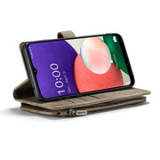For Samsung Galaxy A22 5G CaseMe-C30 Multifunctional Horizontal Flip PU + TPU Phone Case(Brown)