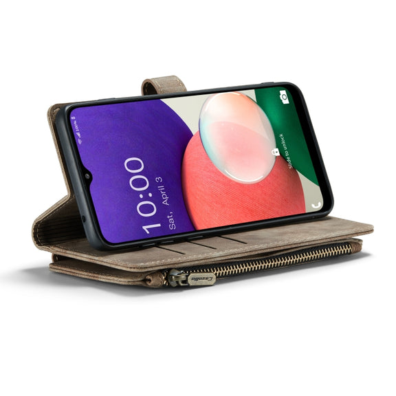For Samsung Galaxy A22 5G CaseMe-C30 Multifunctional Horizontal Flip PU + TPU Phone Case(Brown)
