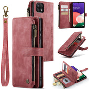 For Samsung Galaxy A22 5G CaseMe-C30 Multifunctional Horizontal Flip PU + TPU Phone Case(Red)
