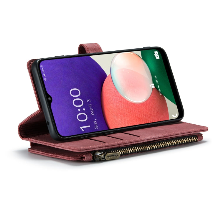For Samsung Galaxy A22 5G CaseMe-C30 Multifunctional Horizontal Flip PU + TPU Phone Case(Red)