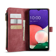 For Samsung Galaxy A22 5G CaseMe-C30 Multifunctional Horizontal Flip PU + TPU Phone Case(Red)