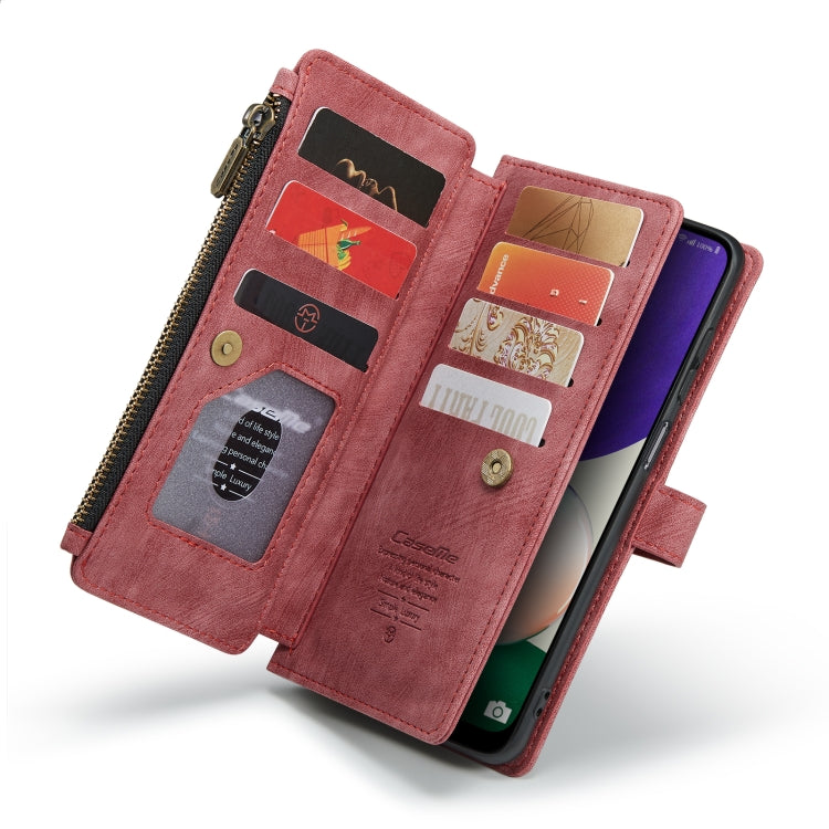 For Samsung Galaxy A22 5G CaseMe-C30 Multifunctional Horizontal Flip PU + TPU Phone Case(Red)