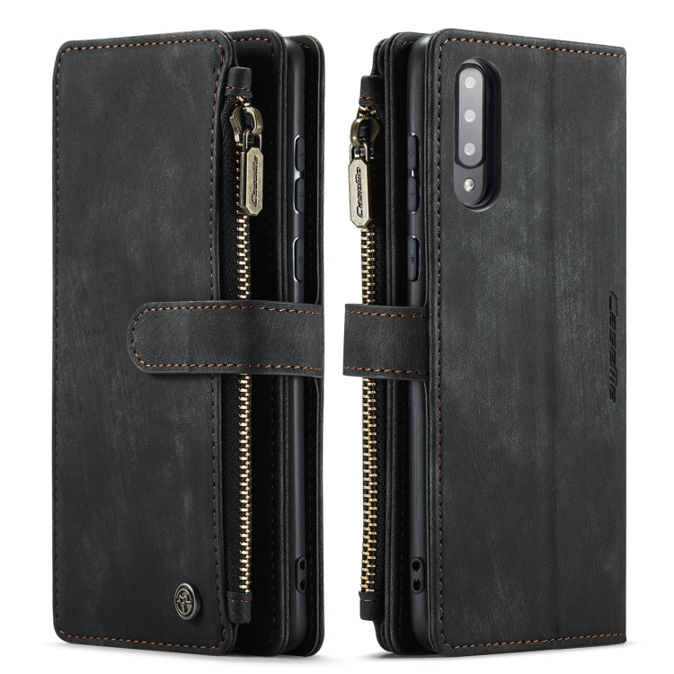 For Samsung Galaxy A30s / A50s / A50 CaseMe-C30 Multifunctional Horizontal Flip PU + TPU Phone Case(Black)