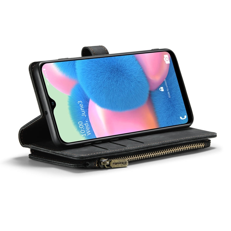 For Samsung Galaxy A30s / A50s / A50 CaseMe-C30 Multifunctional Horizontal Flip PU + TPU Phone Case(Black)