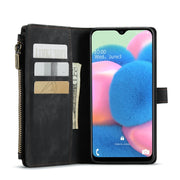 For Samsung Galaxy A30s / A50s / A50 CaseMe-C30 Multifunctional Horizontal Flip PU + TPU Phone Case(Black)
