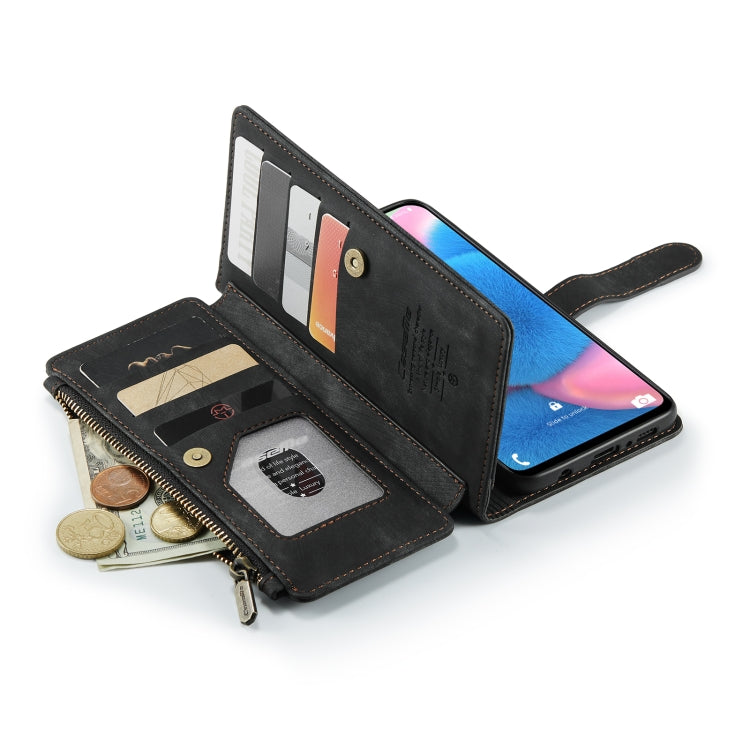 For Samsung Galaxy A30s / A50s / A50 CaseMe-C30 Multifunctional Horizontal Flip PU + TPU Phone Case(Black)