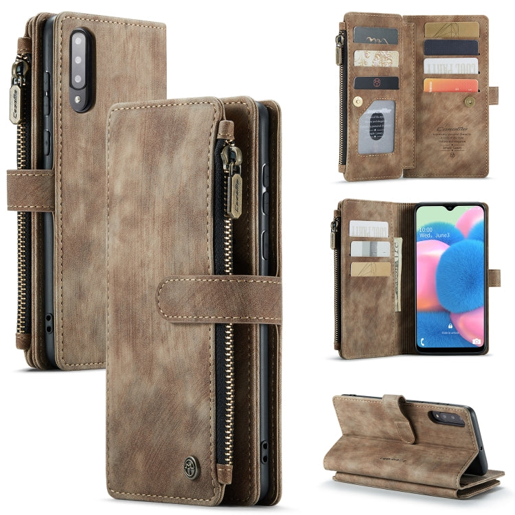 For Samsung Galaxy A30s / A50s / A50 CaseMe-C30 Multifunctional Horizontal Flip PU + TPU Phone Case(Brown)