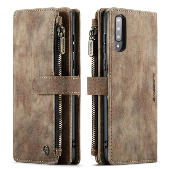 For Samsung Galaxy A30s / A50s / A50 CaseMe-C30 Multifunctional Horizontal Flip PU + TPU Phone Case(Brown)