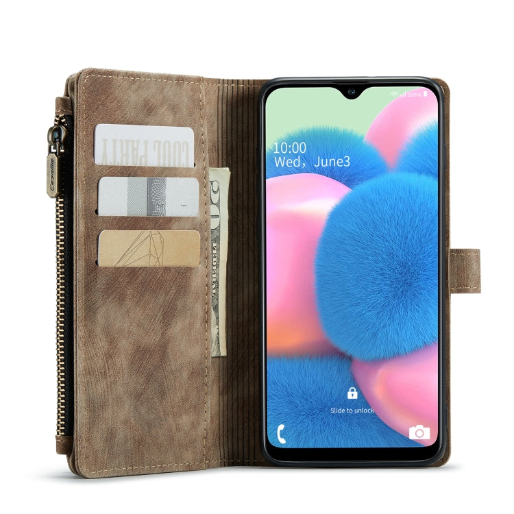 For Samsung Galaxy A30s / A50s / A50 CaseMe-C30 Multifunctional Horizontal Flip PU + TPU Phone Case(Brown)
