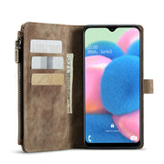 For Samsung Galaxy A30s / A50s / A50 CaseMe-C30 Multifunctional Horizontal Flip PU + TPU Phone Case(Brown)