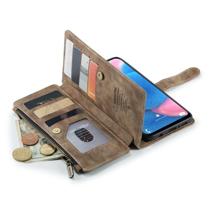 For Samsung Galaxy A30s / A50s / A50 CaseMe-C30 Multifunctional Horizontal Flip PU + TPU Phone Case(Brown)