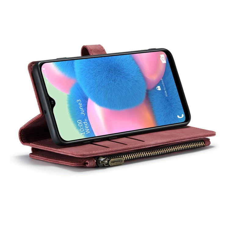 For Samsung Galaxy A30s / A50s / A50 CaseMe-C30 Multifunctional Horizontal Flip PU + TPU Phone Case(Red)