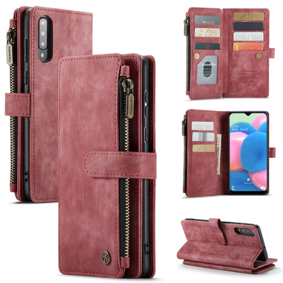 For Samsung Galaxy A30s / A50s / A50 CaseMe-C30 Multifunctional Horizontal Flip PU + TPU Phone Case(Red)
