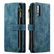 For Samsung Galaxy A30s / A50s / A50 CaseMe-C30 Multifunctional Horizontal Flip PU + TPU Phone Case(Blue)