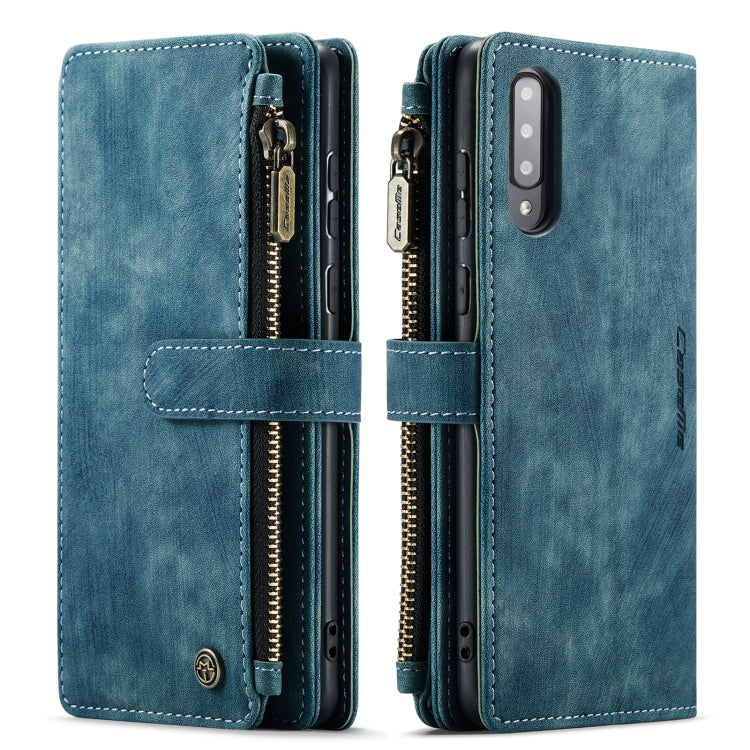 For Samsung Galaxy A30s / A50s / A50 CaseMe-C30 Multifunctional Horizontal Flip PU + TPU Phone Case(Blue)