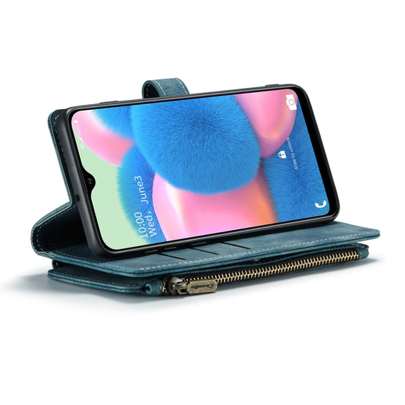 For Samsung Galaxy A30s / A50s / A50 CaseMe-C30 Multifunctional Horizontal Flip PU + TPU Phone Case(Blue)