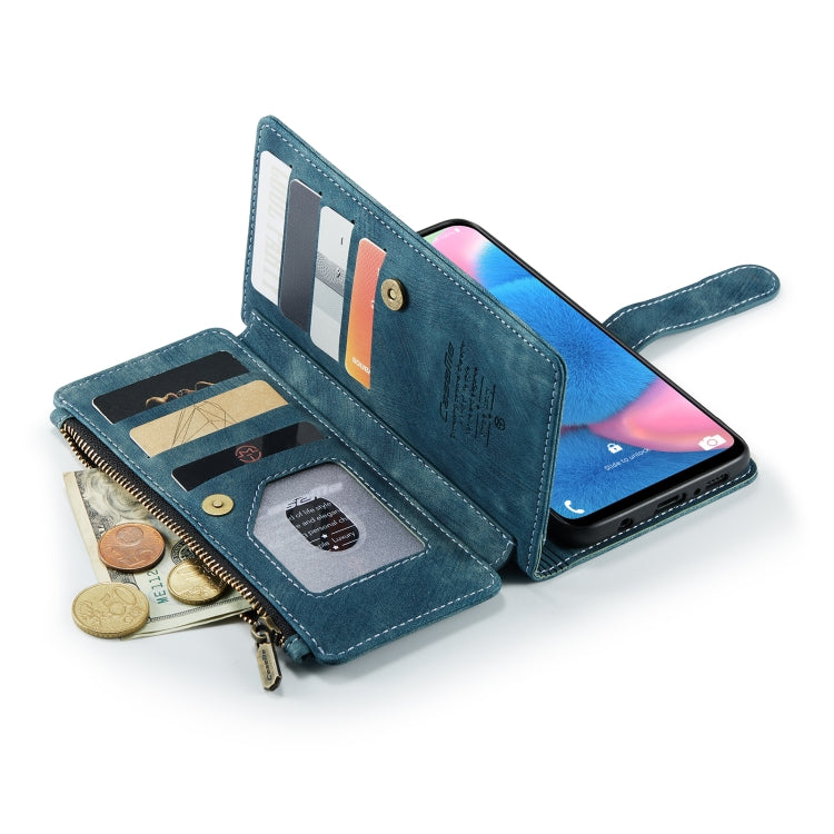 For Samsung Galaxy A30s / A50s / A50 CaseMe-C30 Multifunctional Horizontal Flip PU + TPU Phone Case(Blue)