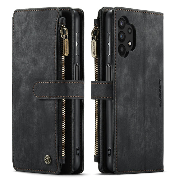 For Samsung Galaxy A32 5G CaseMe-C30 Multifunctional Horizontal Flip PU + TPU Phone Case(Black)