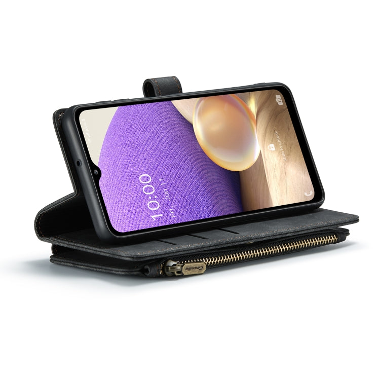 For Samsung Galaxy A32 5G CaseMe-C30 Multifunctional Horizontal Flip PU + TPU Phone Case(Black)