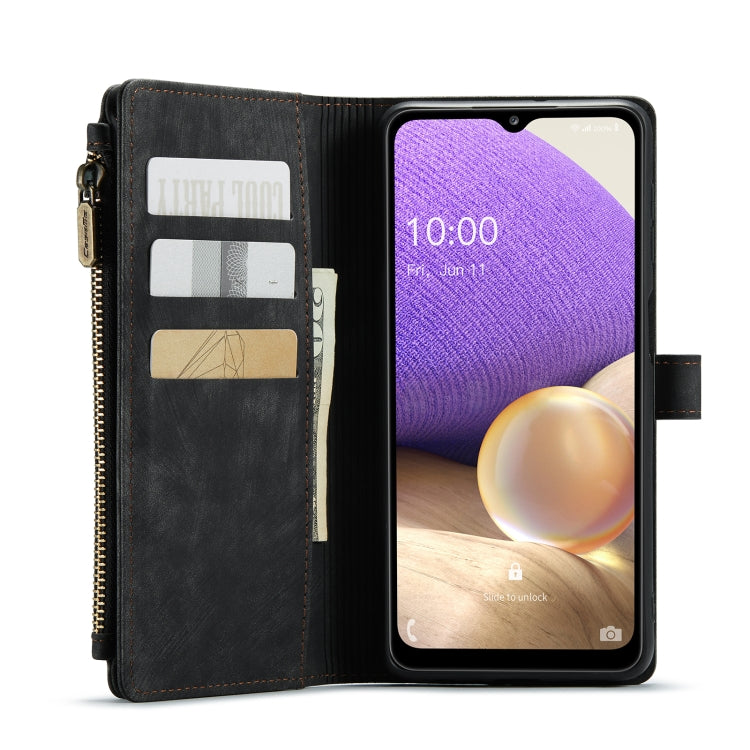 For Samsung Galaxy A32 5G CaseMe-C30 Multifunctional Horizontal Flip PU + TPU Phone Case(Black)