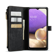 For Samsung Galaxy A32 5G CaseMe-C30 Multifunctional Horizontal Flip PU + TPU Phone Case(Black)