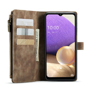 For Samsung Galaxy A32 5G CaseMe-C30 Multifunctional Horizontal Flip PU + TPU Phone Case(Brown)