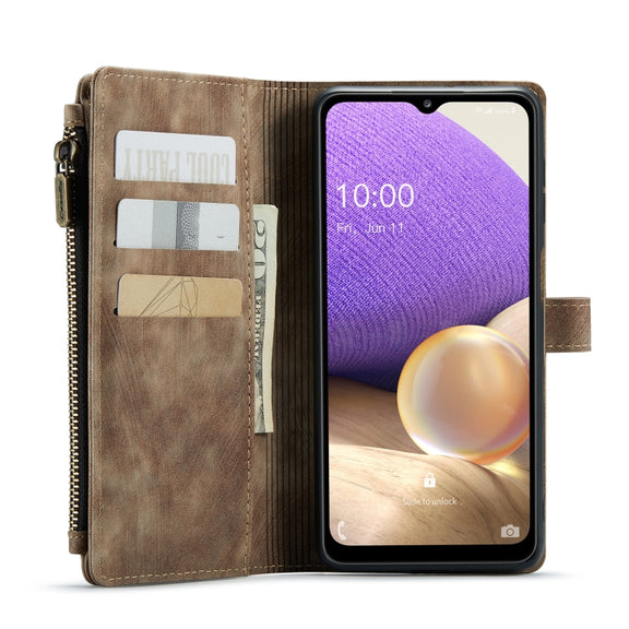 For Samsung Galaxy A32 5G CaseMe-C30 Multifunctional Horizontal Flip PU + TPU Phone Case(Brown)