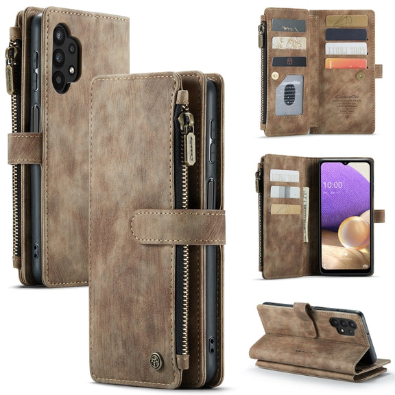 For Samsung Galaxy A32 5G CaseMe-C30 Multifunctional Horizontal Flip PU + TPU Phone Case(Brown)