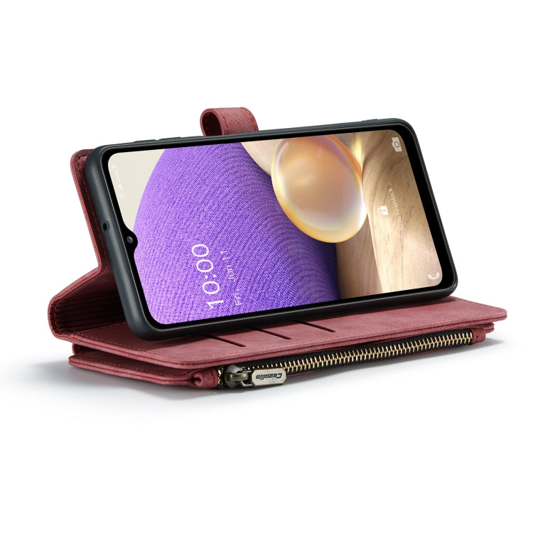 For Samsung Galaxy A32 5G CaseMe-C30 Multifunctional Horizontal Flip PU + TPU Phone Case(Red)