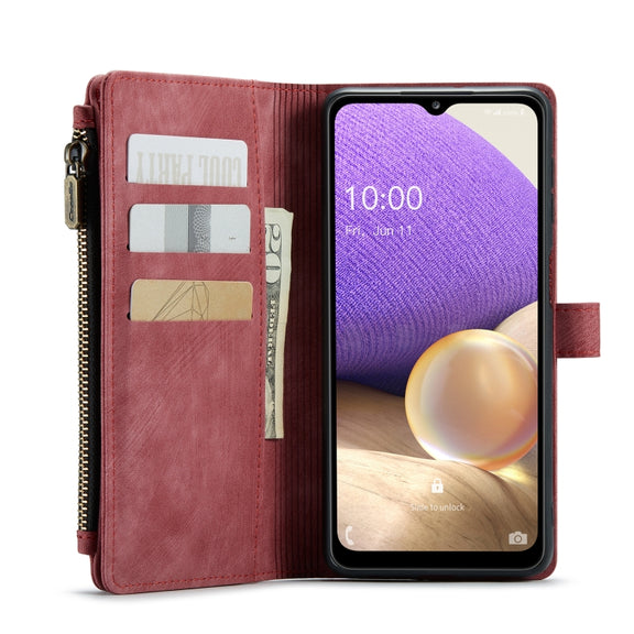 For Samsung Galaxy A32 5G CaseMe-C30 Multifunctional Horizontal Flip PU + TPU Phone Case(Red)