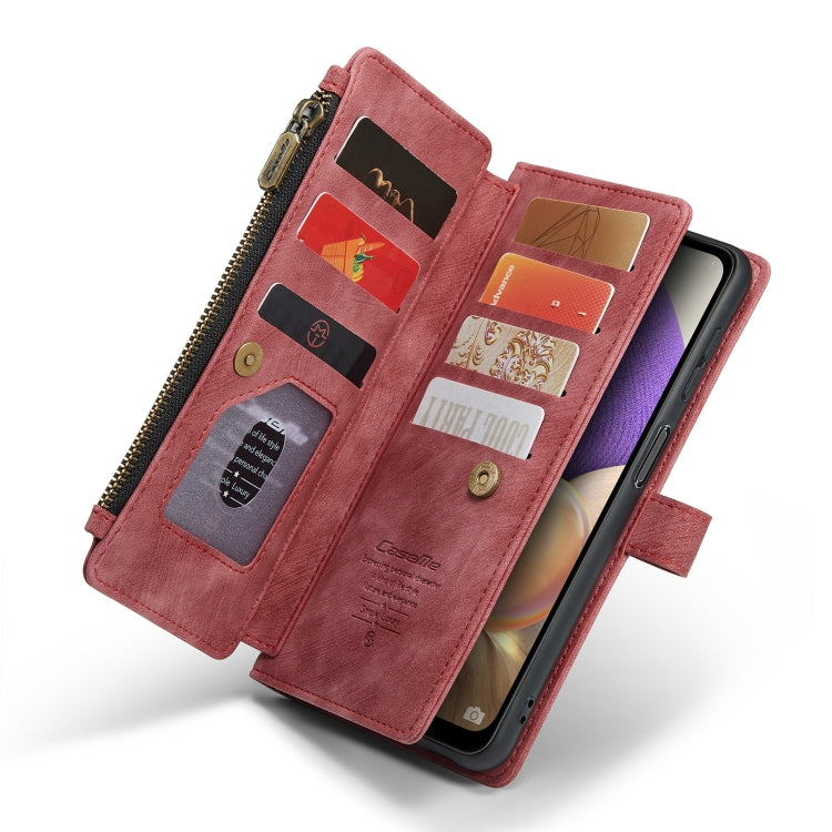 For Samsung Galaxy A32 5G CaseMe-C30 Multifunctional Horizontal Flip PU + TPU Phone Case(Red)