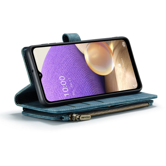 For Samsung Galaxy A32 5G CaseMe-C30 Multifunctional Horizontal Flip PU + TPU Phone Case(Blue)