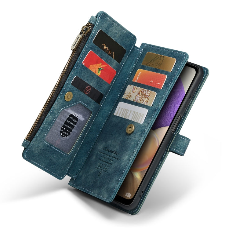 For Samsung Galaxy A32 5G CaseMe-C30 Multifunctional Horizontal Flip PU + TPU Phone Case(Blue)
