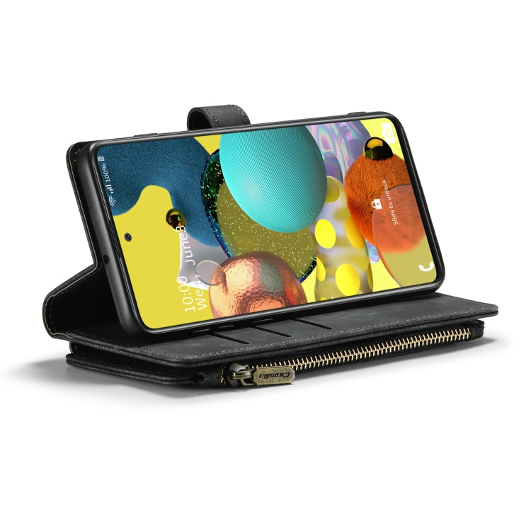 For Samsung Galaxy A51 4G CaseMe-C30 Multifunctional Horizontal Flip PU + TPU Phone Case(Black)