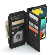 For Samsung Galaxy A51 4G CaseMe-C30 Multifunctional Horizontal Flip PU + TPU Phone Case(Black)