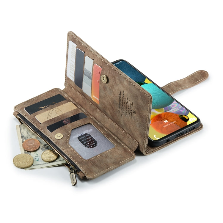 For Samsung Galaxy A51 4G CaseMe-C30 Multifunctional Horizontal Flip PU + TPU Phone Case(Brown)
