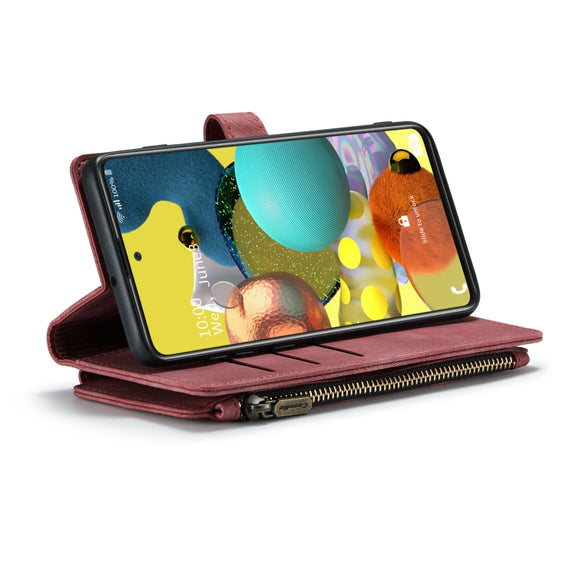 For Samsung Galaxy A51 4G CaseMe-C30 Multifunctional Horizontal Flip PU + TPU Phone Case(Red)