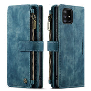 For Samsung Galaxy A51 4G CaseMe-C30 Multifunctional Horizontal Flip PU + TPU Phone Case(Blue)