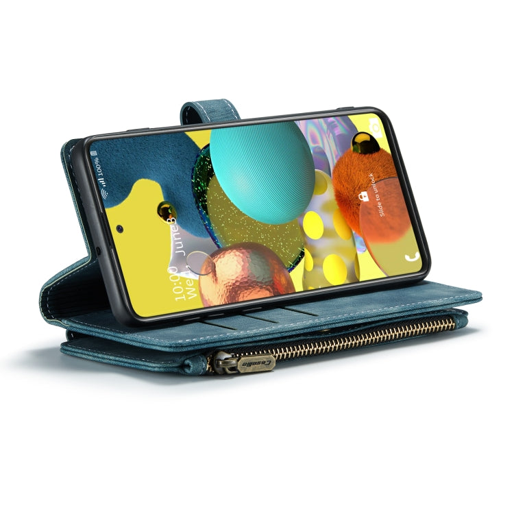 For Samsung Galaxy A51 4G CaseMe-C30 Multifunctional Horizontal Flip PU + TPU Phone Case(Blue)